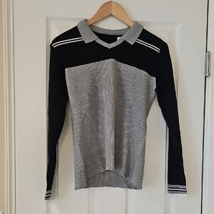 Black and Gray Long Sleeve Sweater